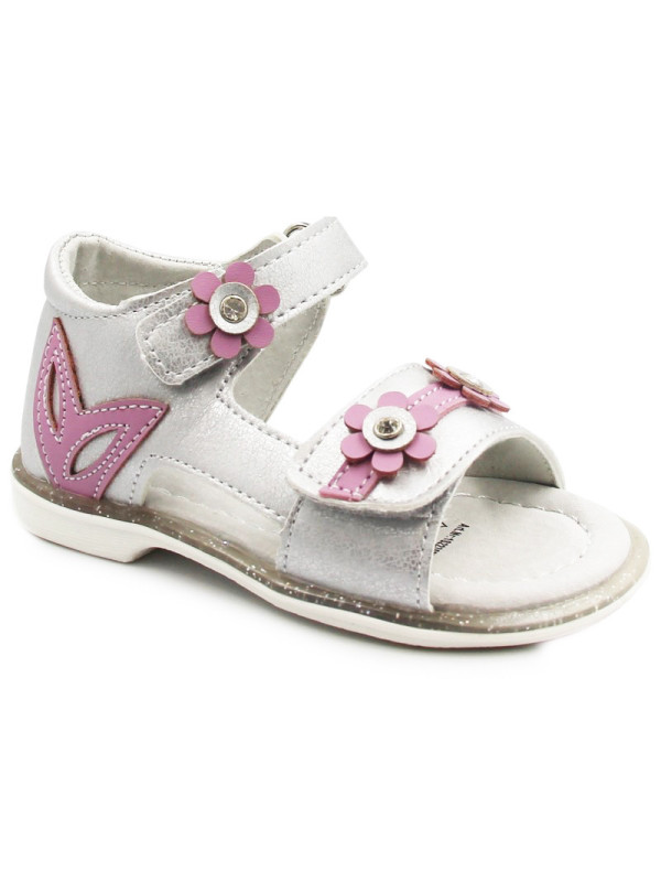 Sandały Dziewczęce Wojtyłko Srebrne 1s22302