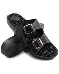 Klapki Damskie Fakirki 03/C2F Glitter Nero SILVA