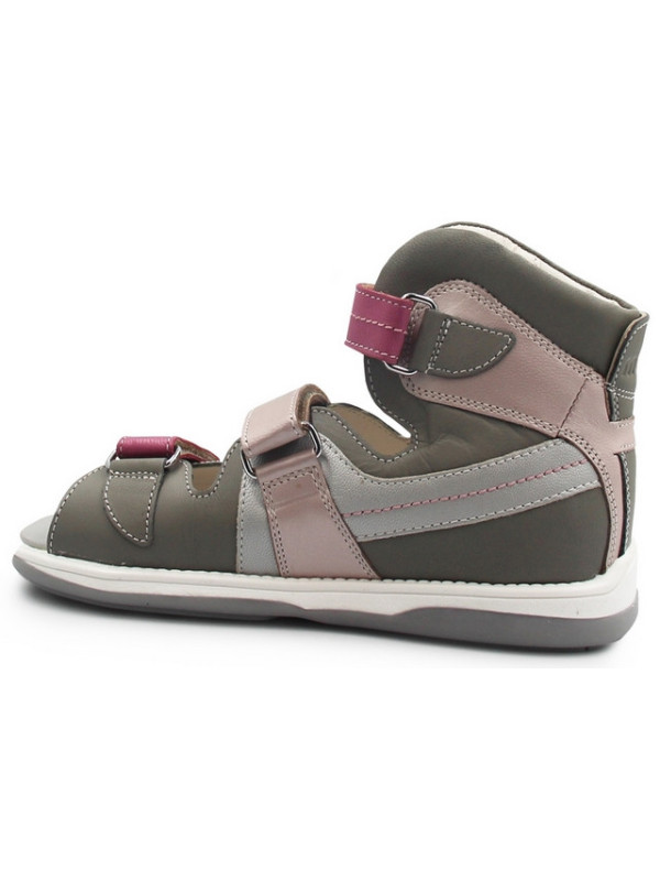 Skórzane wysokie sandały dla dziewczynek na lato na rzepy MEMO IRIS