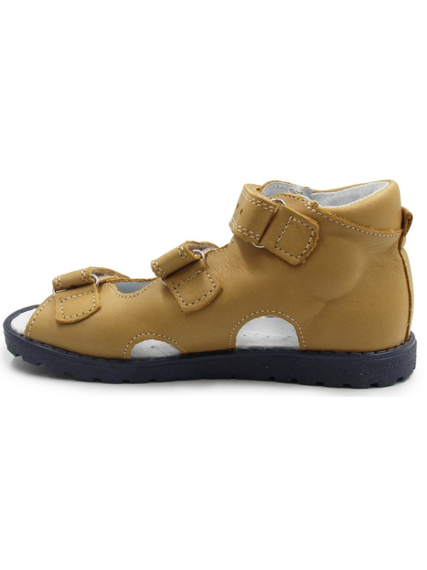 Kapcie profilaktyczne chłopięce z misiem do przedszkola Kornecki OR 116 rudy skóra