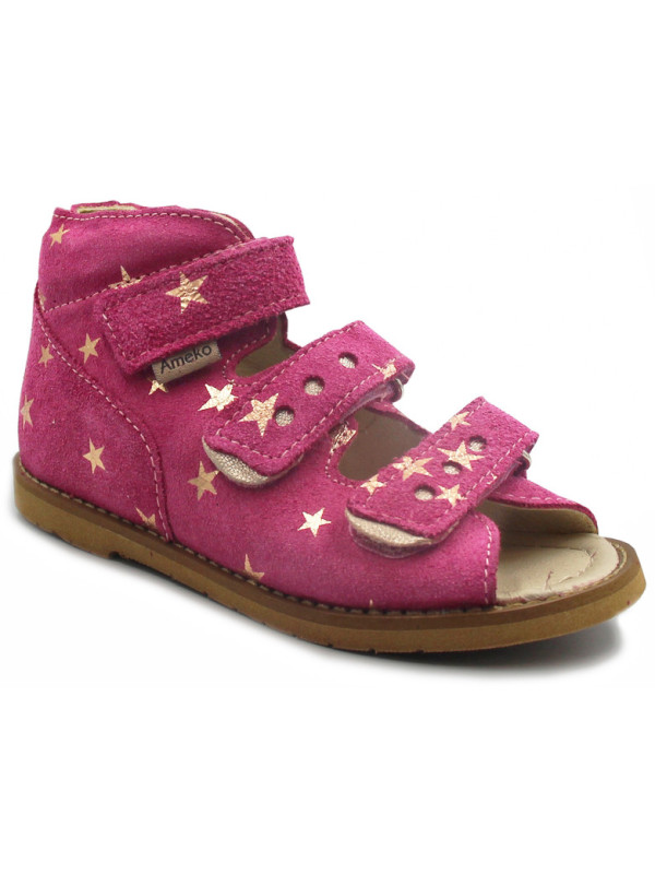 Sandałki Ortopedyczne Dla Dziewczynek W Gwiazdki Do Przedszkola Ameko