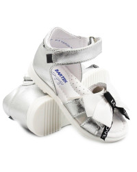 Sandałki Dziewczęce Kokardka Srebrne BARTEK 11534009