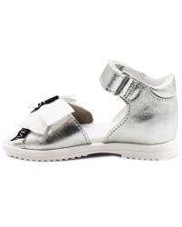 Sandałki Dziewczęce Kokardka Srebrne BARTEK 11534009