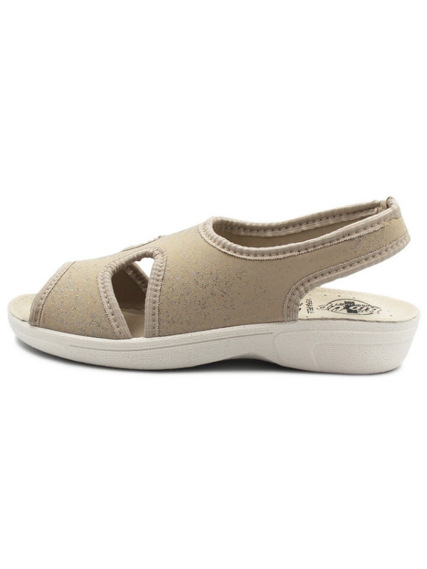 Sandały Damskie Na Lato Do Pracy Bio Up GE 1421 licra gliter beige