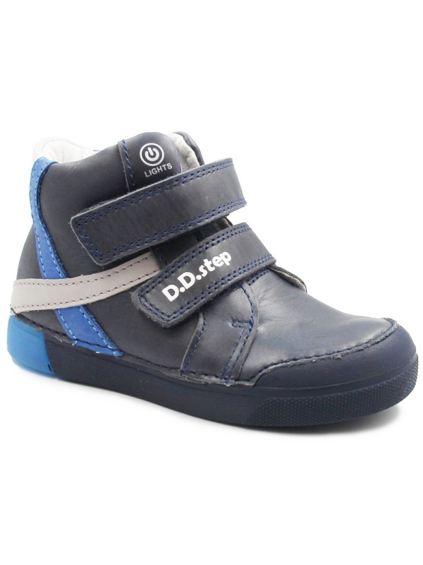 Buty Na Jesień Dla Chłopca DD Step a068-398M Royal Blue Świecąca Podeszwa LED