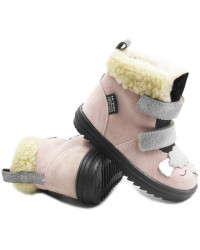 Buty Na Zimę Dla Dziewczynki Kozaczki Mido 22-07 Różowe z Membraną Te-Por