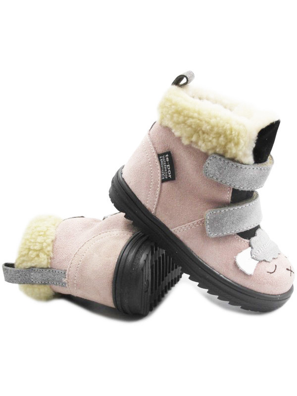 Buty Na Zimę Dla Dziewczynki Kozaczki Mido 22-07 Różowe z Membraną Te-Por