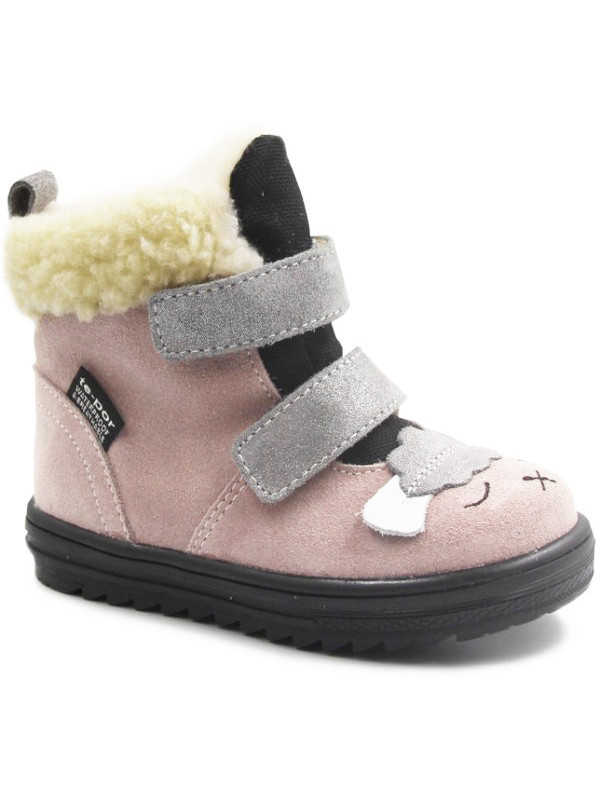 Buty Na Zimę Dla Dziewczynki Kozaczki Mido 22-07 Różowe z Membraną Te-Por