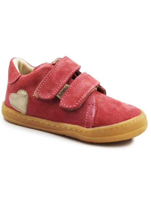 Buty Dla Dziewczynki Na Wiosnę Na Rzep Barefoot Ameko Dash-Coral