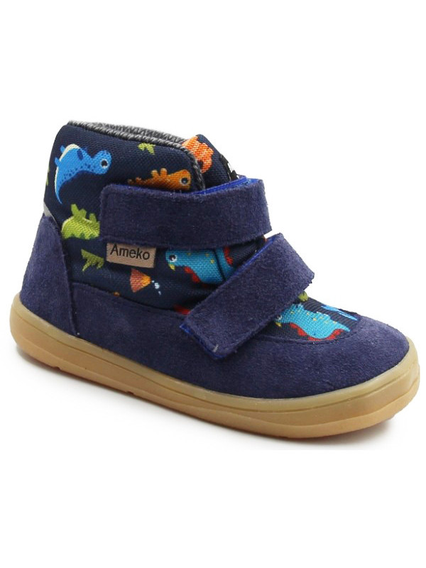 Buty Dla Chłopca Na Jesień i Zimę Ocieplane w Dinozaury Barefoot Ameko Nolan Dino