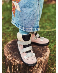 Buty Na Zimę Dla Dziewczynki Kozaczki Mido 22-07 Różowe z Membraną Te-Por