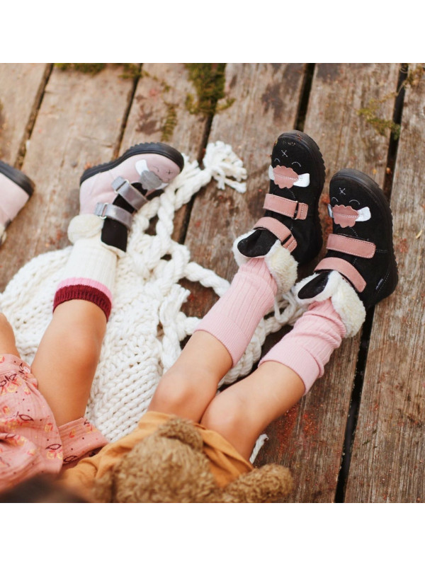 Buty Na Zimę Dla Dziewczynki Kozaczki Mido 22-07 Różowe z Membraną Te-Por