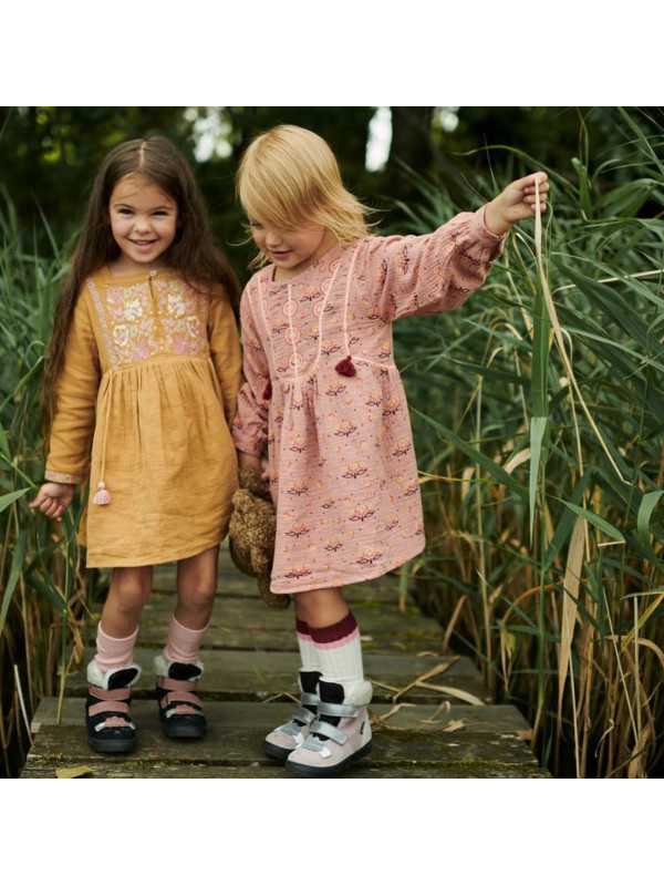 Buty Na Zimę Dla Dziewczynki Kozaczki Mido 22-07 Różowe z Membraną Te-Por