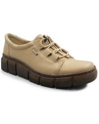 Damskie Buty Skórzane Eleganckie Na Jesień Beżowe Helios 407