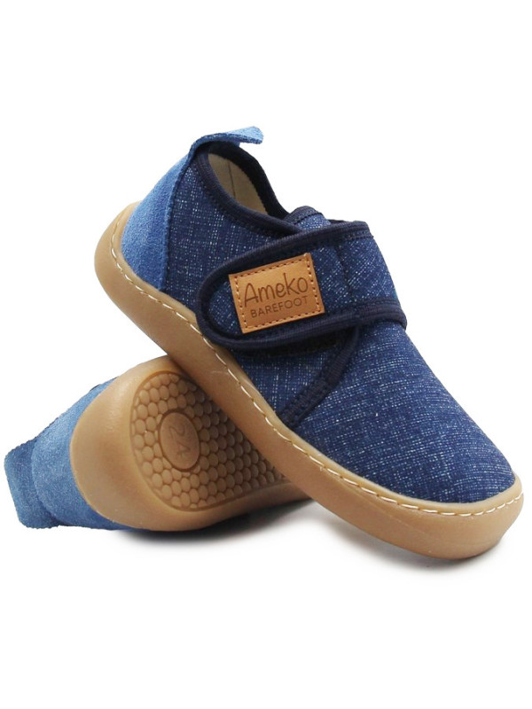 Kapcie Chłopięce Do Szkoły i Przedszkola Elastyczne Barefoot Ameko Piko Jeans