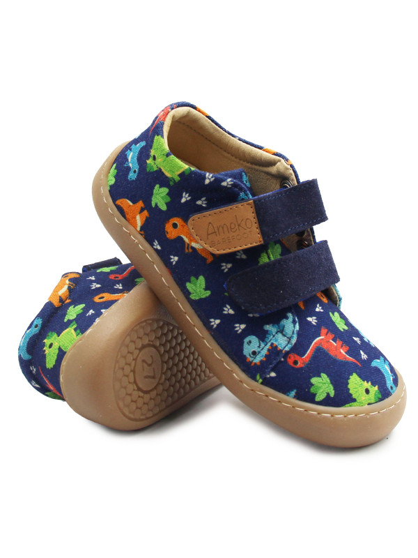 Kapcie Dla Chłopca Do Szkoły i Przedszkola Dinozaury Barefoot Ameko Neo Dino