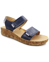 Sandały Damskie Na Lato Ze Skóry Naturalnej Helios 136 Granat