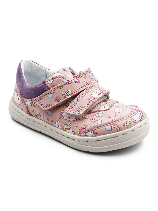 Buty Na Wiosnę Dla Dziewczynki w Jednorożce Barefoot Jamet 1126 Róż Pony