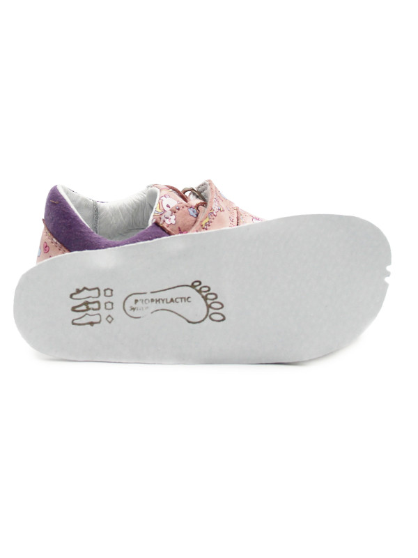 Buty Na Wiosnę Dla Dziewczynki w Jednorożce Barefoot Jamet 1126 Róż Pony