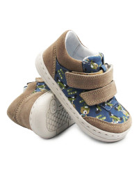 Dziecięce Buty Wiosenne Na Rzep Barefoot w Misie Jamet 1126 Niebieski Miś