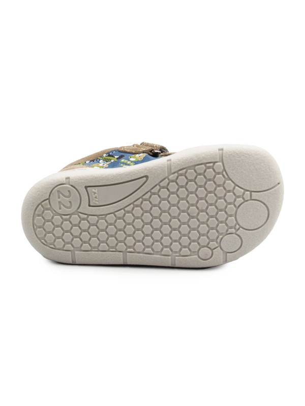 Dziecięce Buty Wiosenne Na Rzep Barefoot w Misie Jamet 1126 Niebieski Miś