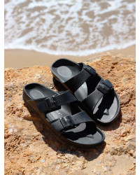 Plażowe Klapki Męskie Mallorca Czarne Genuins