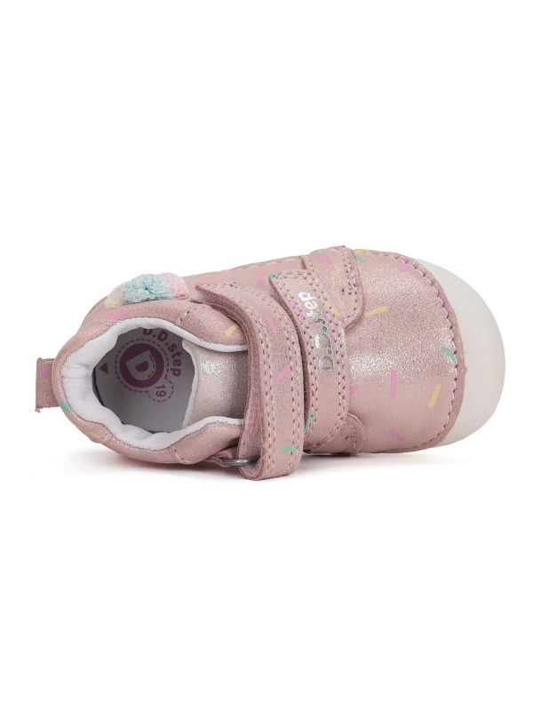 Buty Dla Dziewczynki Na Wiosnę Błyszczące DD STEP S015-51219B Metalic Pink