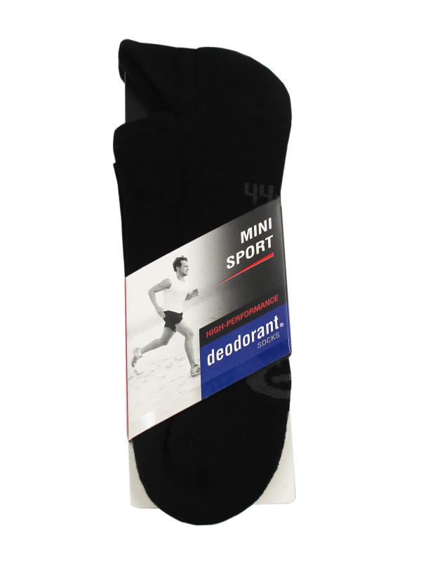 Czarne Skarpety Stopki Antyzapachowe Sportowe Mini Sport Deodorant