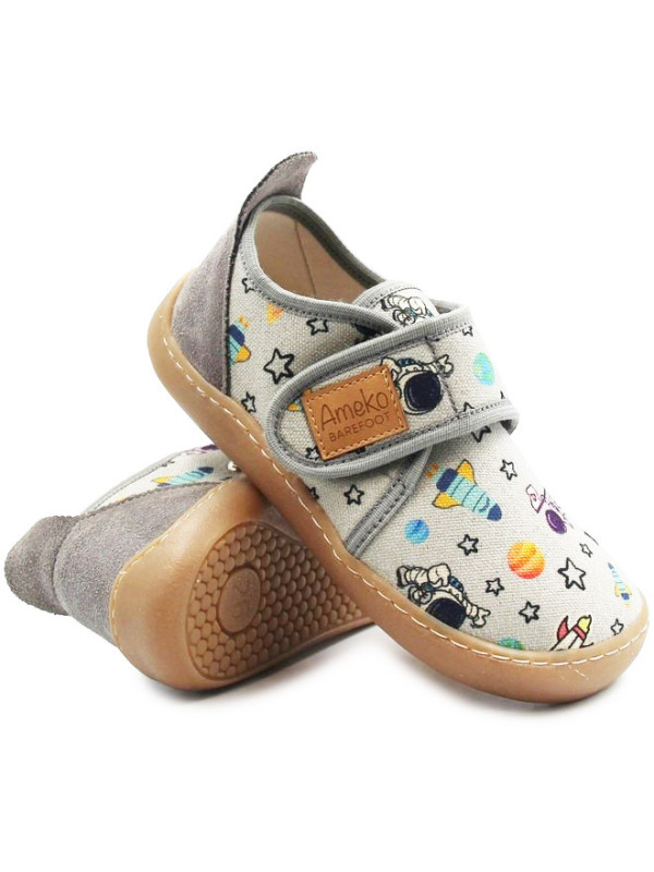 Buty Na Zmianę Do Szkoły i Przedszkola Kapcie Barefoot Ameko Piko Kosmos
