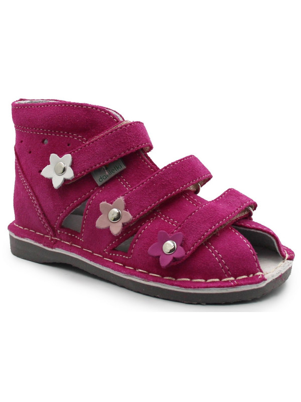 Różowe Kapcie Profilaktyczne Danielki z Kwiatuszkami