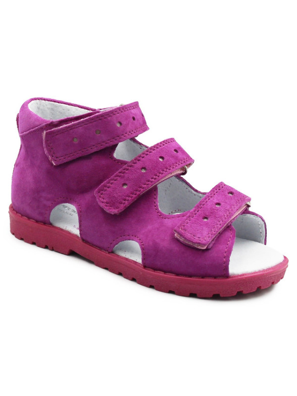 Papcie dla dziewczynek sandałki profilaktyczne do szkoły Kornecki OR 103 fuxia