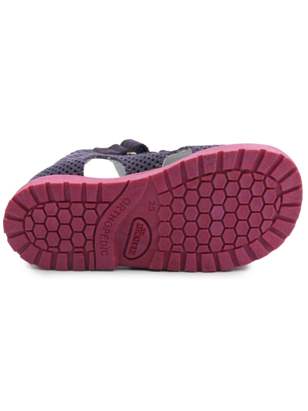 Sandały korekcyjne do przedszkola z obcasem Thomasa Kornecki OR 103 fiolet/w