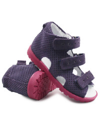 Sandały korekcyjne do przedszkola z obcasem Thomasa Kornecki OR 103 fiolet/w