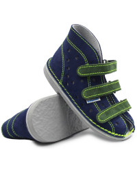 Korekcyjne sandały do szkoły i przedszkola dla chłopca Adamki 012 granat zielony