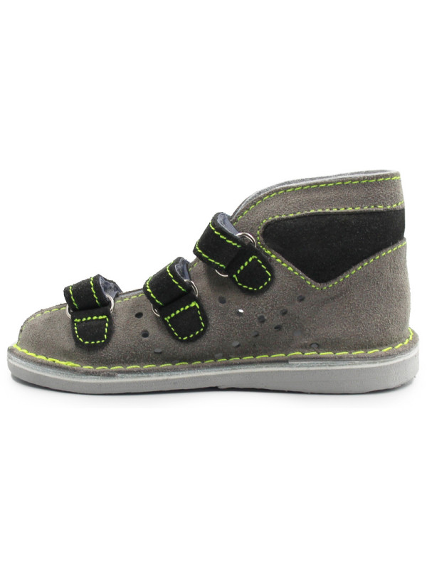 Kapcie profilaktyczne dla chłopca z wysokim zapiętkiem Adamki 012 (16) popiel/szary