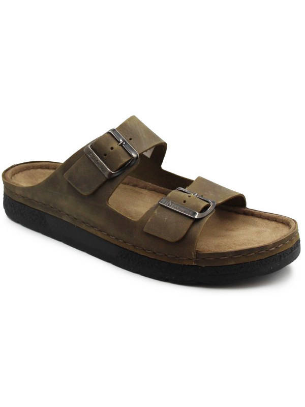 Klapki męskie na lato ze skóry naturalnej Berkemann Adam 01950-405