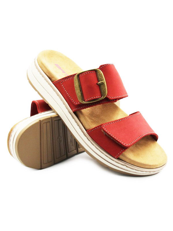 Klapki Damskie Batz Karina Czerwone