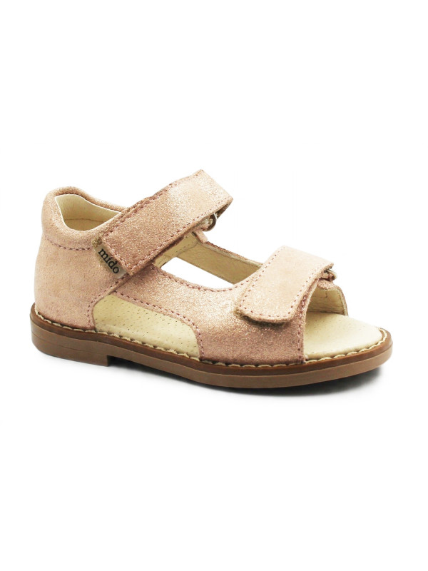 Dziewczęce Sandały Na Lato Mido 21-18 Puder Satyna