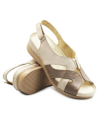 Damskie Sandały Beżowe Skórzane Helios 144 Capucino