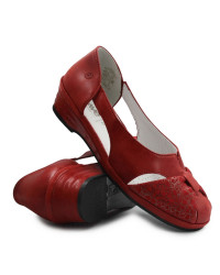 Czerwone eleganckie półbuty dla kobiet na lato Suave 940461-04