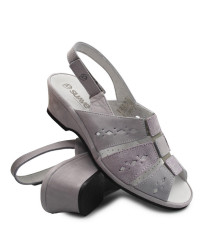 Sandały na koturnie dla kobiet na lato ze skóry naturalnej Suave 710231-59