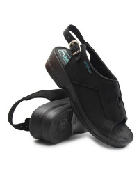 Czarne Sandały Damskie Lekkie Dla Seniora Adanex 26191