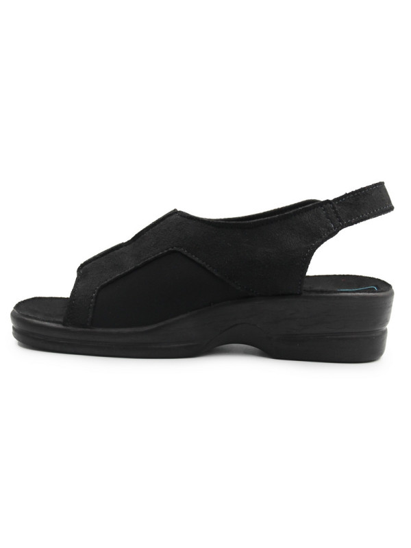 Czarne Sandały Damskie Lekkie Dla Seniora Adanex 26191