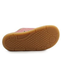 Różowe Kapcie Dla Dziewczynki Na Rzep Do Szkoły i Przedszkola Ameko Brownrose