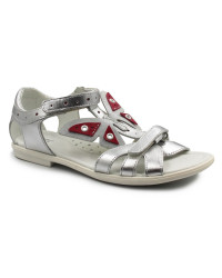 Sandały Dziewczęce Na Lato Srebrne z Motylkiem Bartek w-39209/12d