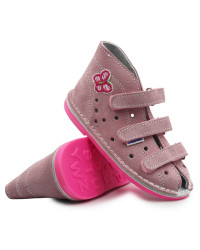 Kapcie profilaktyczne do przedszkola szkoły dla dziewczynki Adamki róż motylek