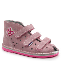 Kapcie profilaktyczne do przedszkola szkoły dla dziewczynki Adamki róż motylek