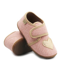 Różowe Kapcie Dla Dziewczynek Do Szkoły i Przedszkola z Serduszkiem Emel ek5000a-24