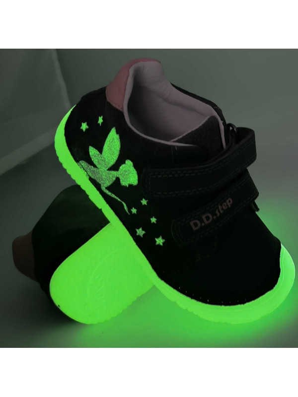 Półbuty Dla Dziewczynek Na Jesień Świecące w Ciemności Wróżki DD STEP S073-52165AM Dark Grey