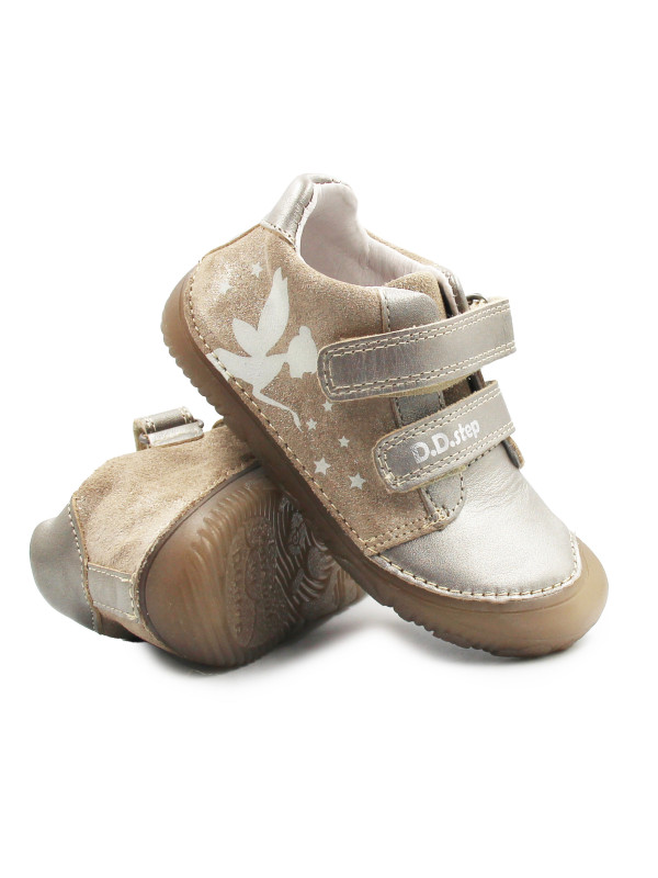 Półbuty Dla Dziewczynek Świecące w Ciemności Barefoot DD STEP S073-52165BM Champagne